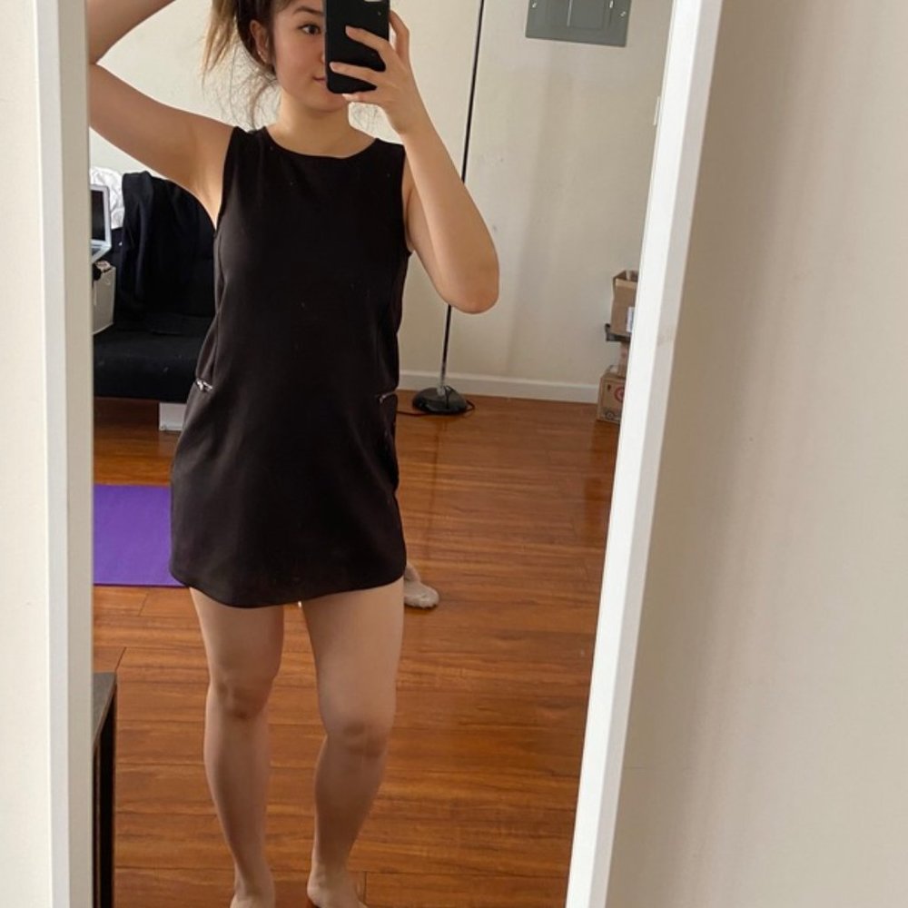 Tunic Slip Forever21 Black Zipper Dress